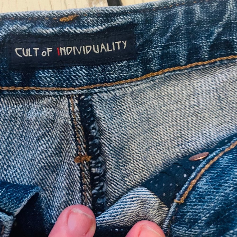 Cult of Individuality Distressed "Mother Blue Mni" Demin Shorts